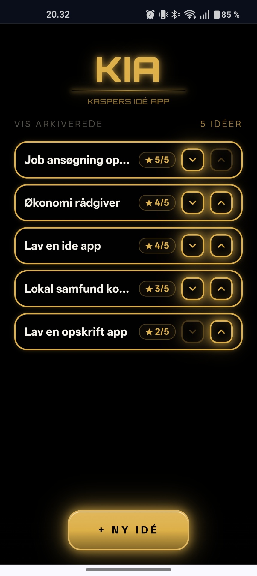 KIA – liste af idéer